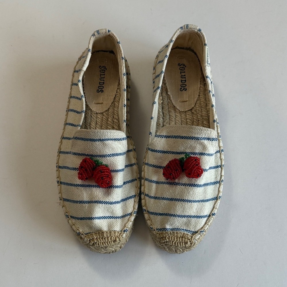 Soludos Striped Strawberry Platform Espadrilles Women’s 5.5 Euc — image 2 of 8